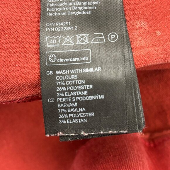 H&M Pull On Elastic Waist Jegging Women's size 12 Brick Red Denim jeans - Picture 3 of 4